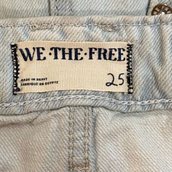 We The Free by Free People Light Wash Denim Cutoff Shorts Women’s Size 25 - Picture 3 of 9